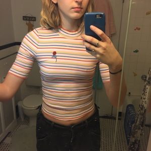 Urban Outfitters striped mock turtle shirt